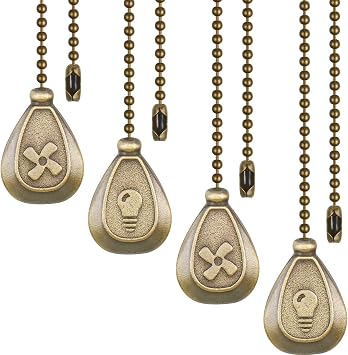 Patelai 4 Ceiling Fan Pull Chain Extender 12 Inch Pendant,Bronze