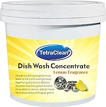 Tetraclean Quality Dish Wash Concentrate Powder for Formulation of 10 L Dish Wash Gel in Lemon Fragrance | For Home & Commercial Use, (500 GM)