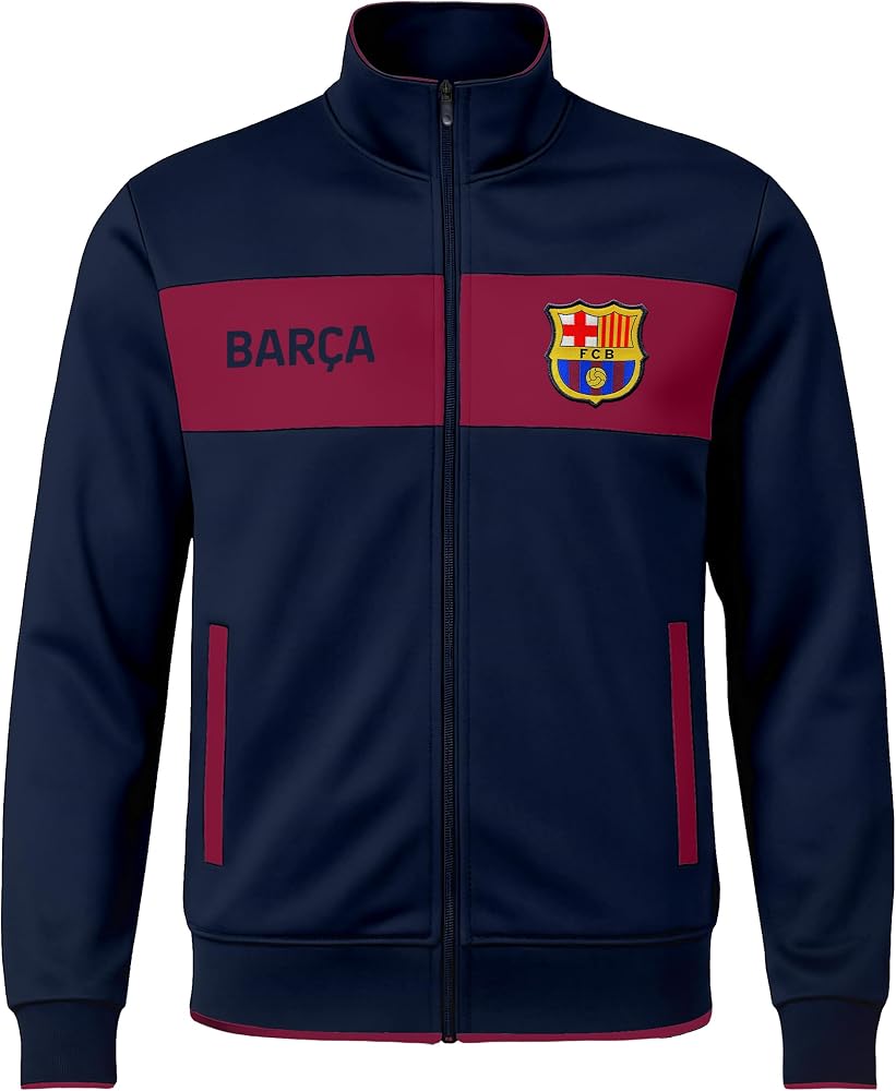 Icon Sports Officially Licensed FC Barcelona Soccer Track Jacket - Unisex Kids