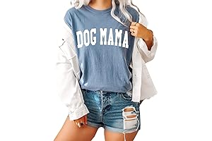 Dog Mama Shirts for Women Funny Dog Paw Print Graphic T Shirt...