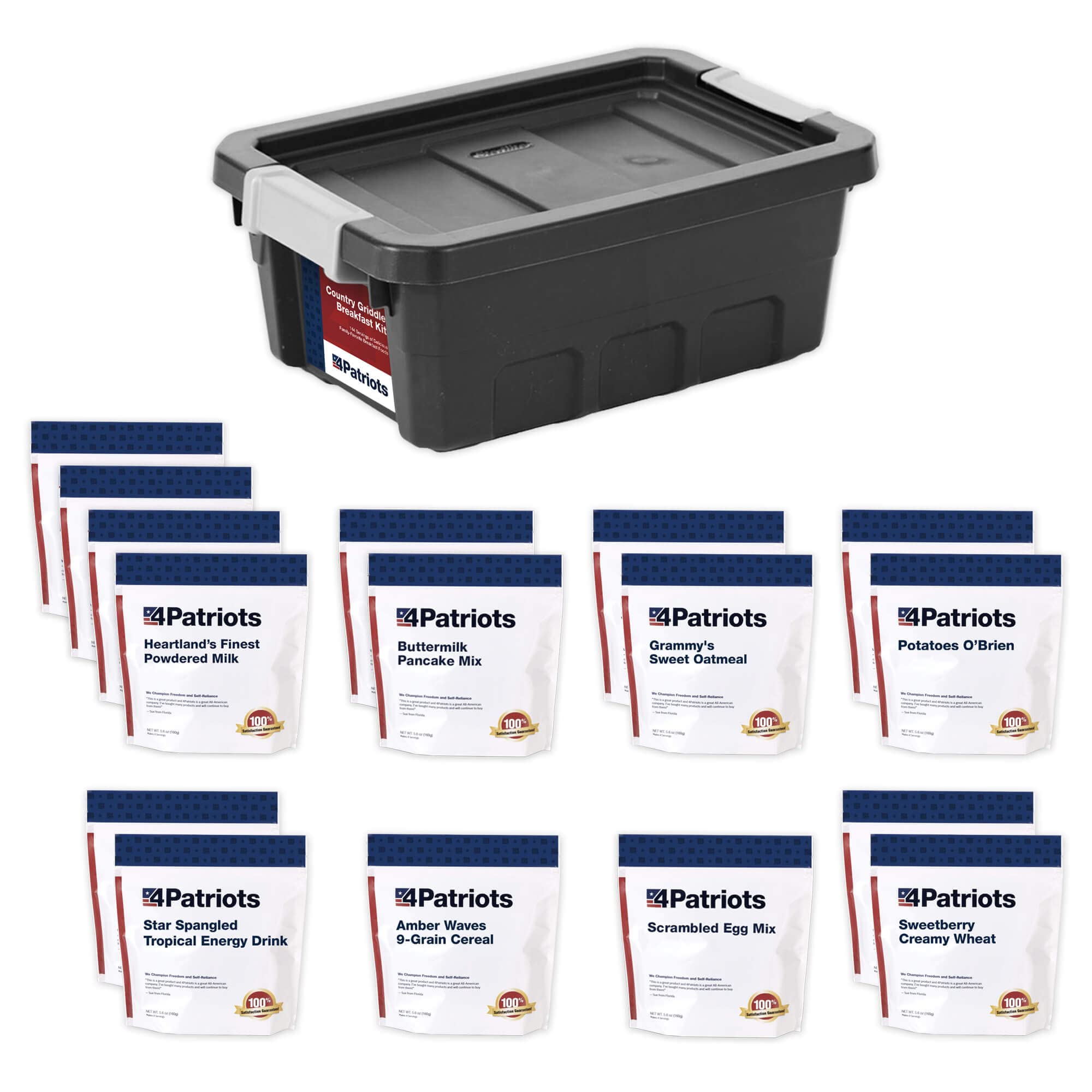 4Patriots Country Griddle Breakfast Kit – 25-Year Shelf Life, Designed For Survival & Long-Term Stor