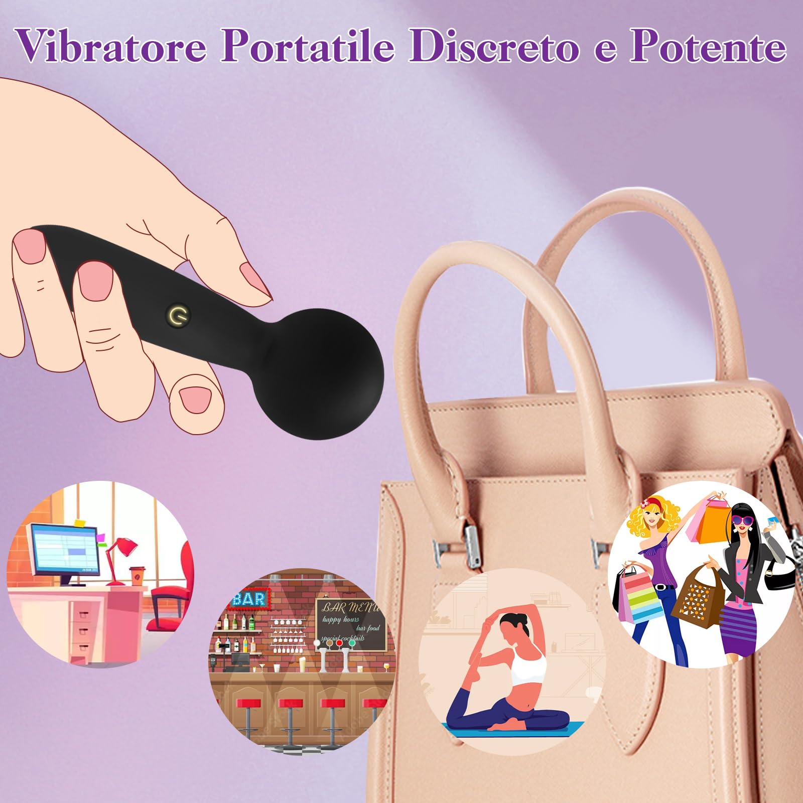 Vibratoreper Donna Professionale Vibratore Piccolo 10 Modalità di Vibrazione Sexytoysys Donna Coppia Vibratoreper Donna Punto g Squirting Vibratoriper Donne Sex Toys Stimolatore Clitoride (Nero)