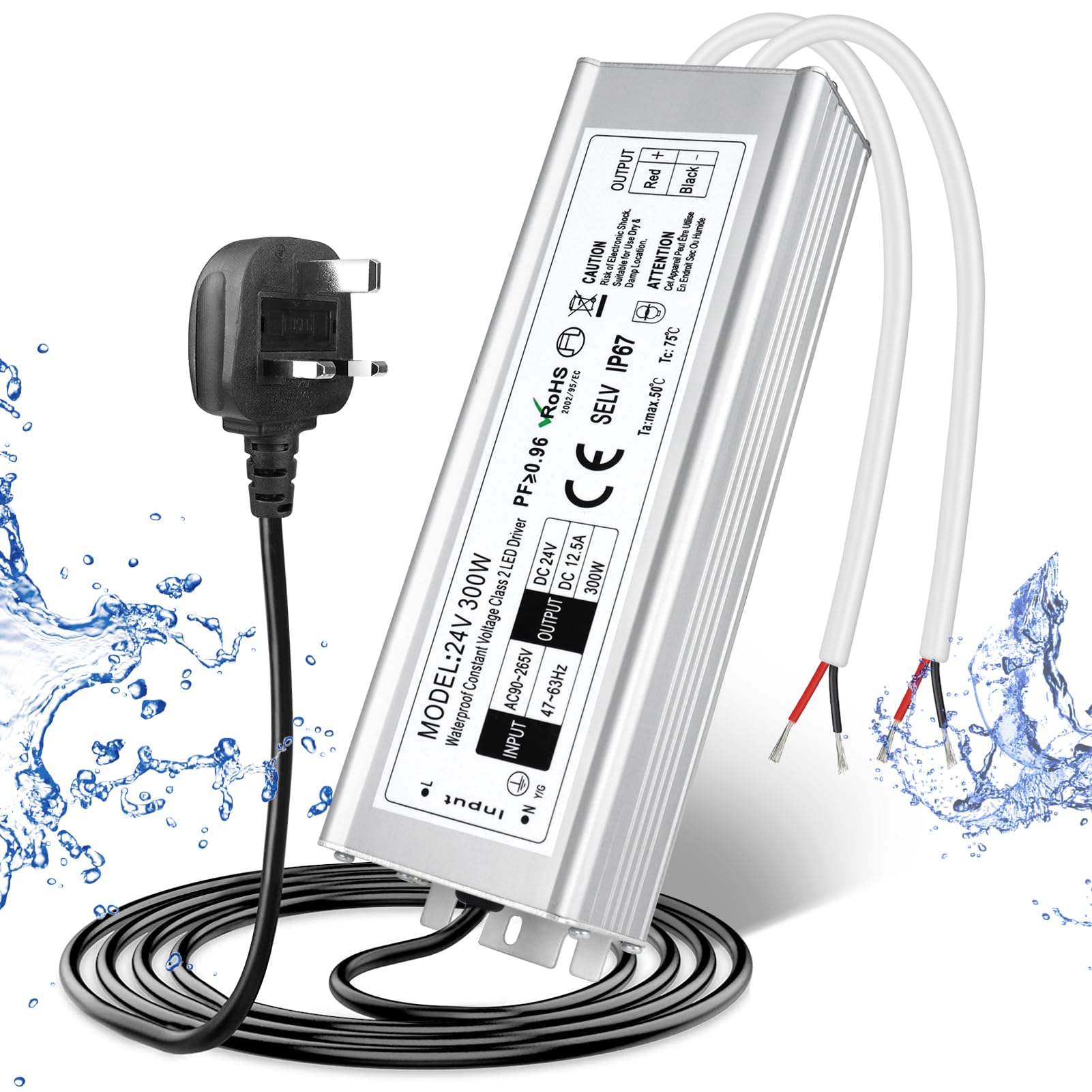 LightingWill 24V 4.16A 100W Power Supply IP67, Outdoor Waterproof LED Driver With Plug, AC 240V to DC 24 Volt Transformer for LED Lighting, CCTV, Computer Project — view 18