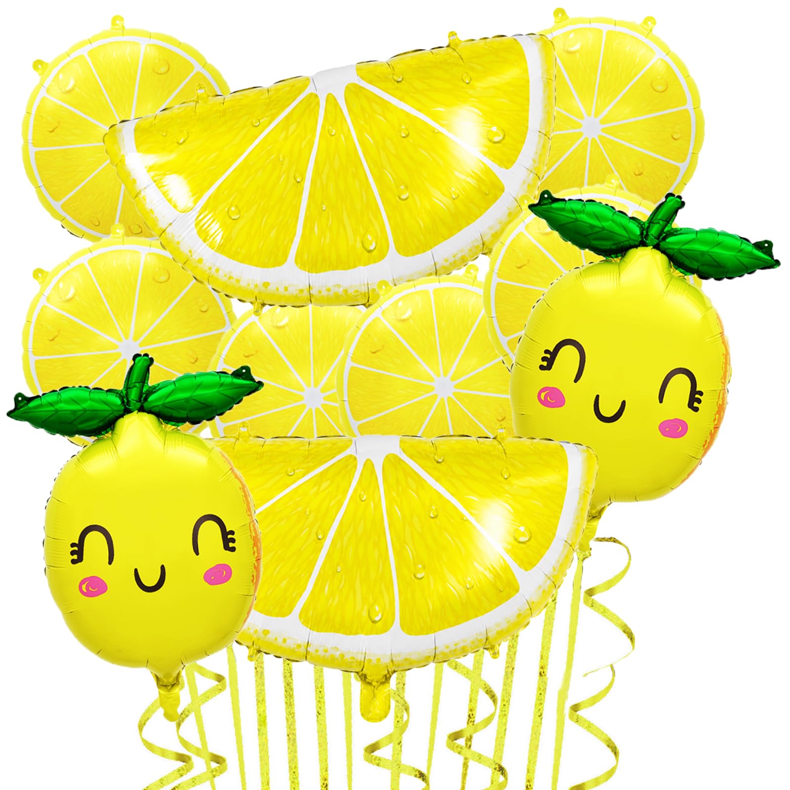 Photo 1 of 10Pcs Lemon Foil Balloons Lemon Party Balloons Lemon Slices Summer Fruit Lemon Balloons for Lemon Birthday Baby Shower Summer Lemonade Bridal Shower Wedding Lemon Party Decorations