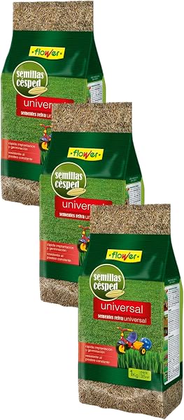 Flower - Semillas de Césped Universal 1kg | Rápida Germinación | Máxima Calidad | Para 35 m2, 16x16x16.5 cm, Material Semilla - 4