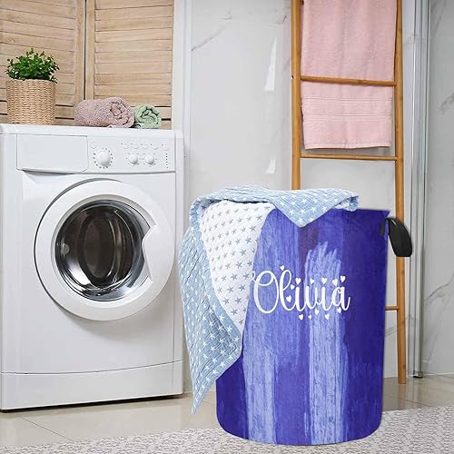 Miniatura 3 de Bolsa de lavandería impermeable personalizada con tu nombre, organizador de juguetes personalizado con asas para dormitorio de niños y niñas, baño