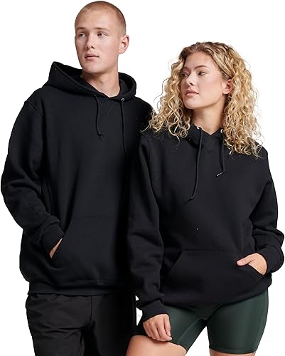 Russell Athletic - Sudaderas con capucha Dri-Power para hombre, tejido de vellón, absorción de humedad, mezcla de algodón, corte relajado, tallas