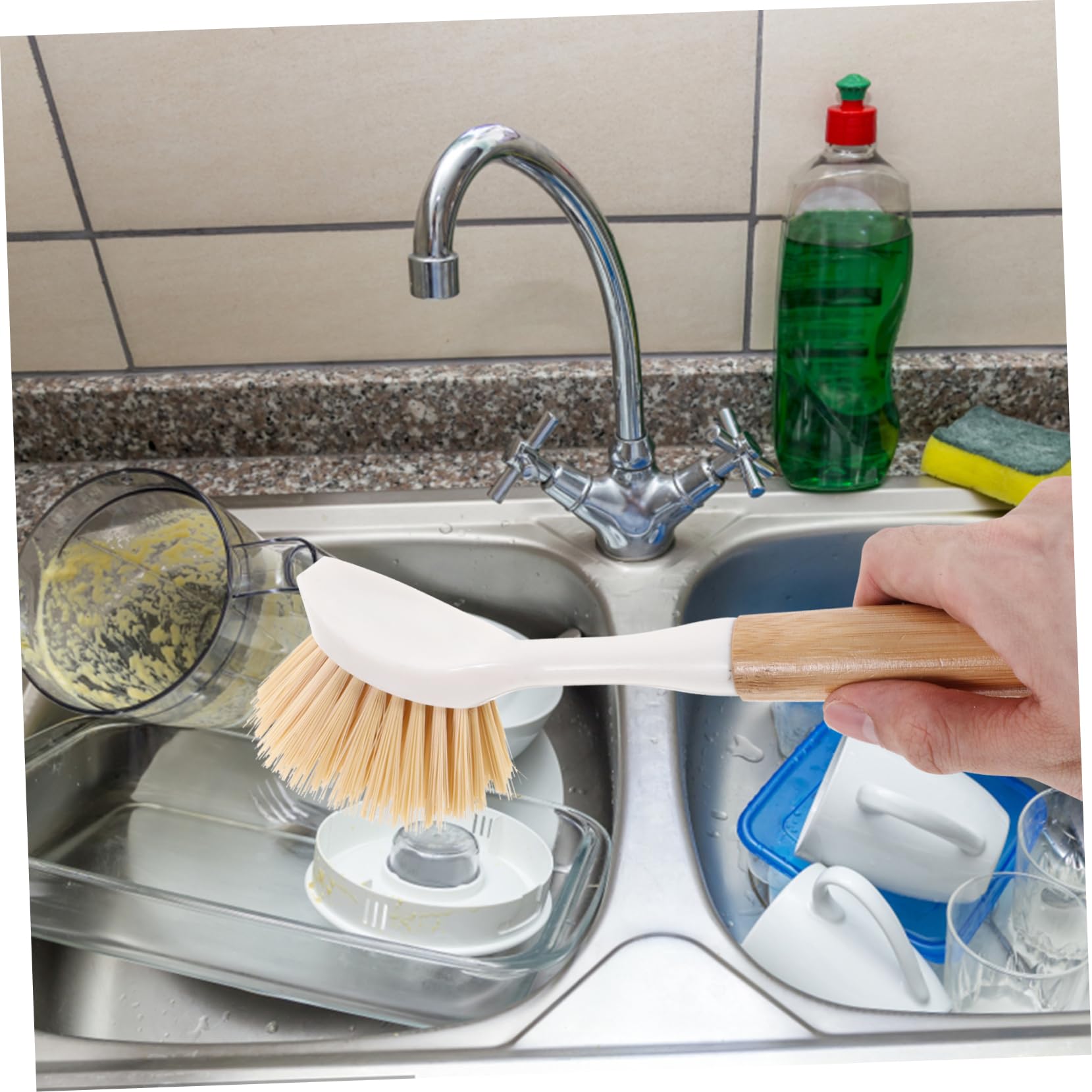 Didiseaon 5 Ensembles Comprimés Éponge Scrubber Nettoyage Ménage Poubelle Plat Bouilloire Truc Brosse Lave Vaisselle des Produits Absorbant Brosse À Vaisselle sur en Bois 2 Pièces * 5