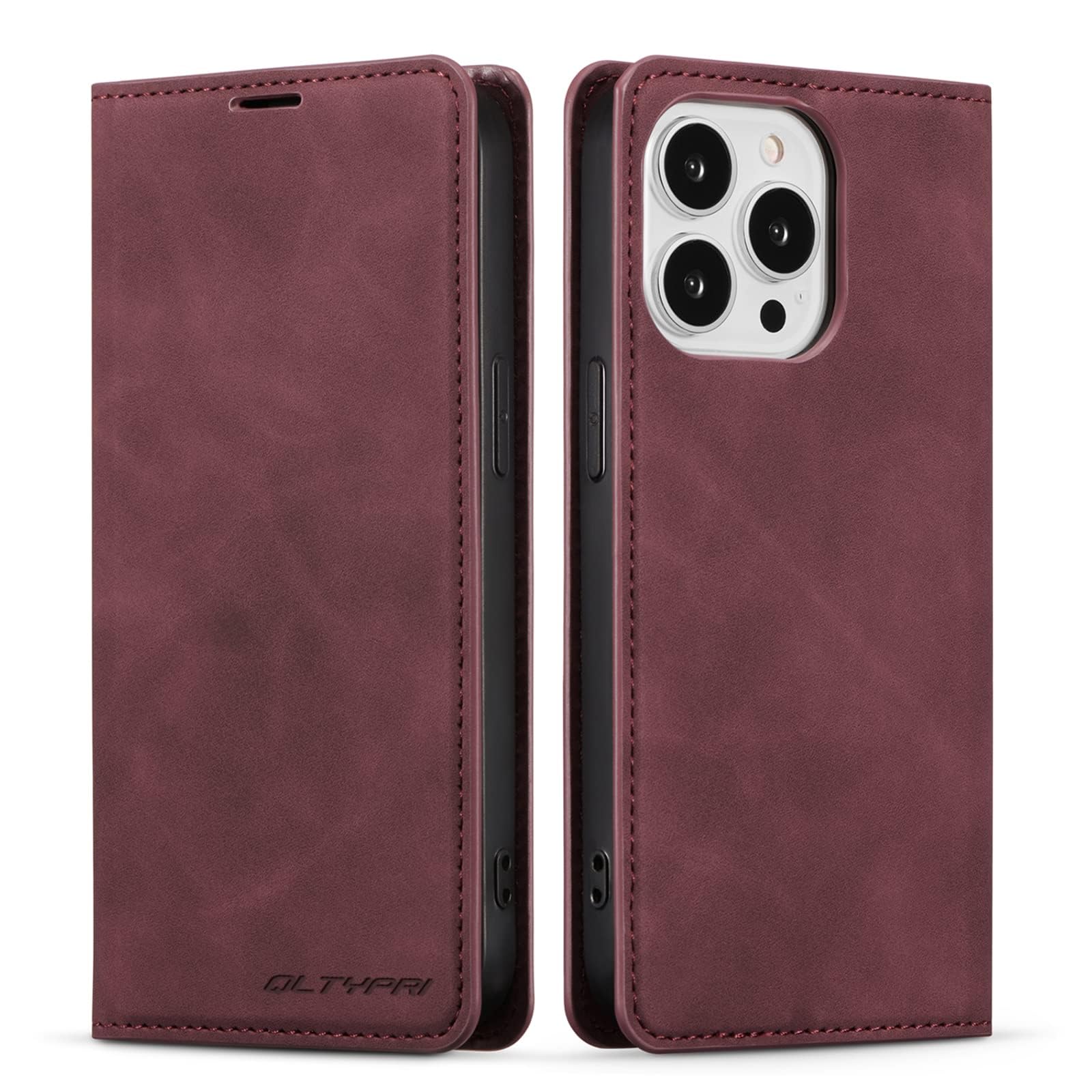 QLTYPRI Custodia per iPhone 14 Pro, custodia a portafoglio in pelle di