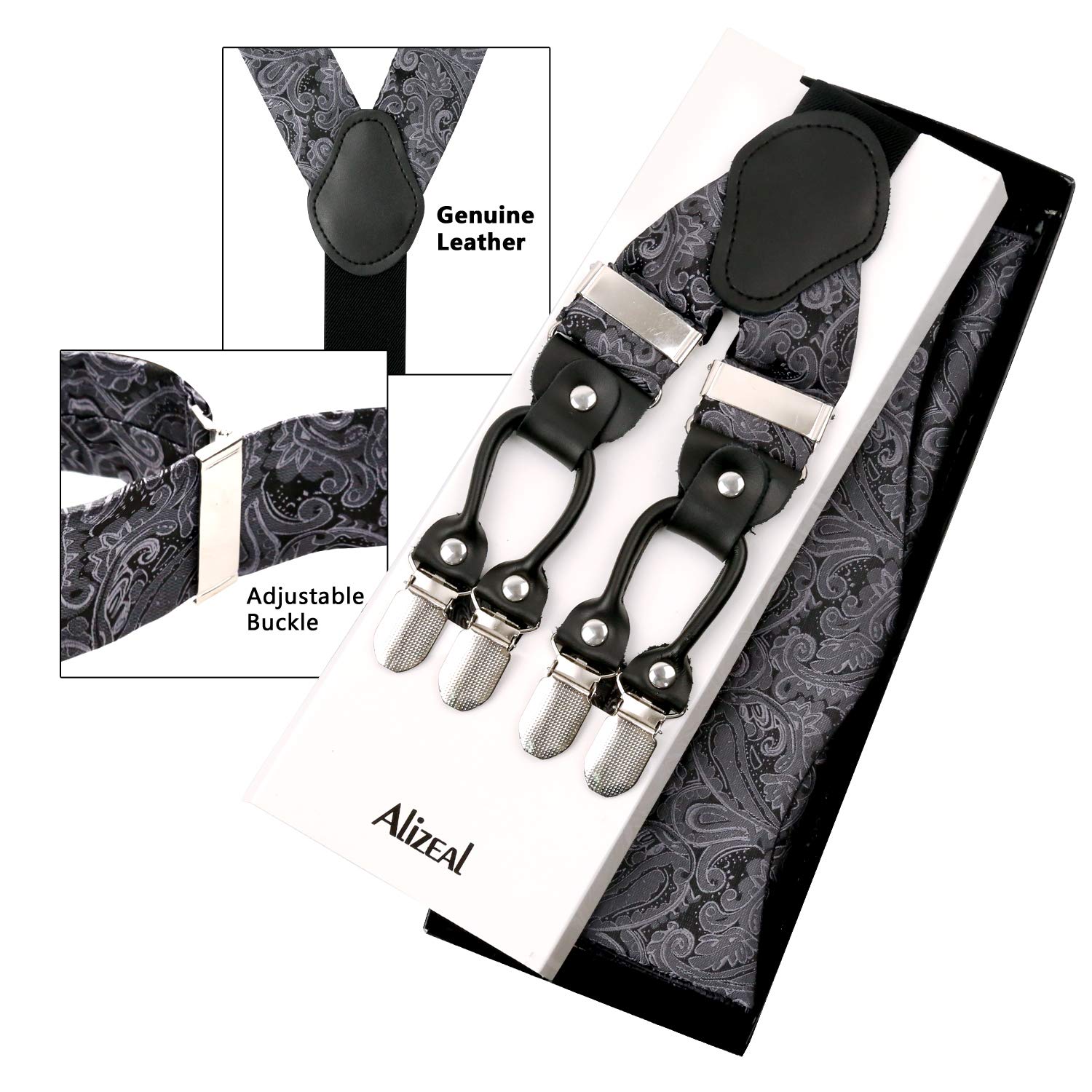 Alizeal Ensemble nœud papillon réglable pour homme