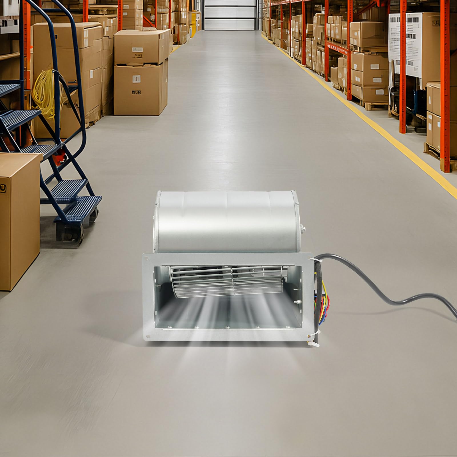 Ventola centrifuga 150 W, doppia entrata, 1300 giri/min, 840 m³/h, volume d'aria, 60 dB, acciaio zincato, per ventilazione, aspirazione polvere, raffreddamento, 220 V, con fori preforati
