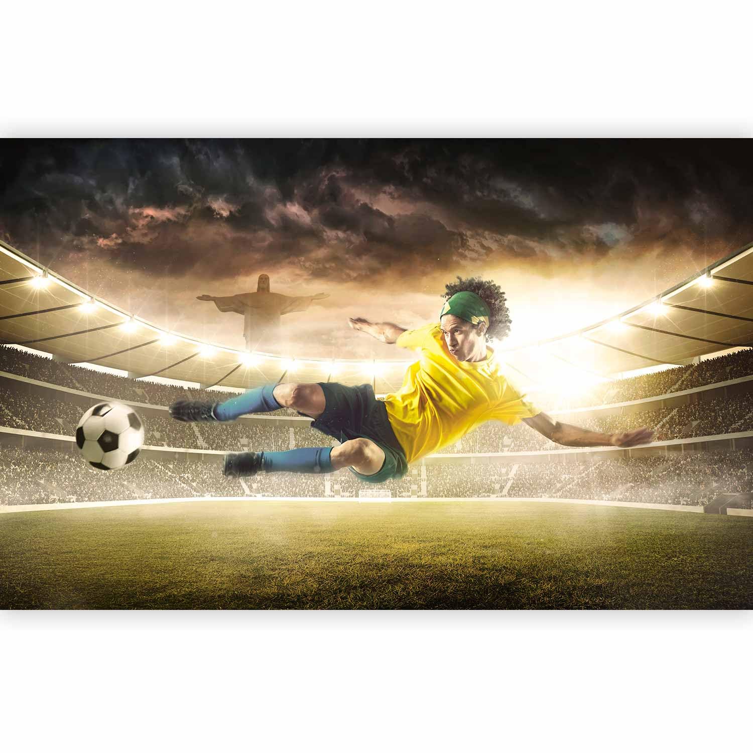 artgeist Wall Mural Soccer 177x124 in - XXL Non-Woven Wallpaper Fleece Wall Decor Photo Print Picture Image Design Home 10120907-1