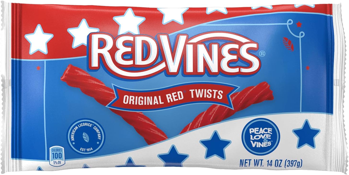 Red Vines Red Licorice Twists, Original Red Flavor, Soft & Chewy Candy, 14oz Bags