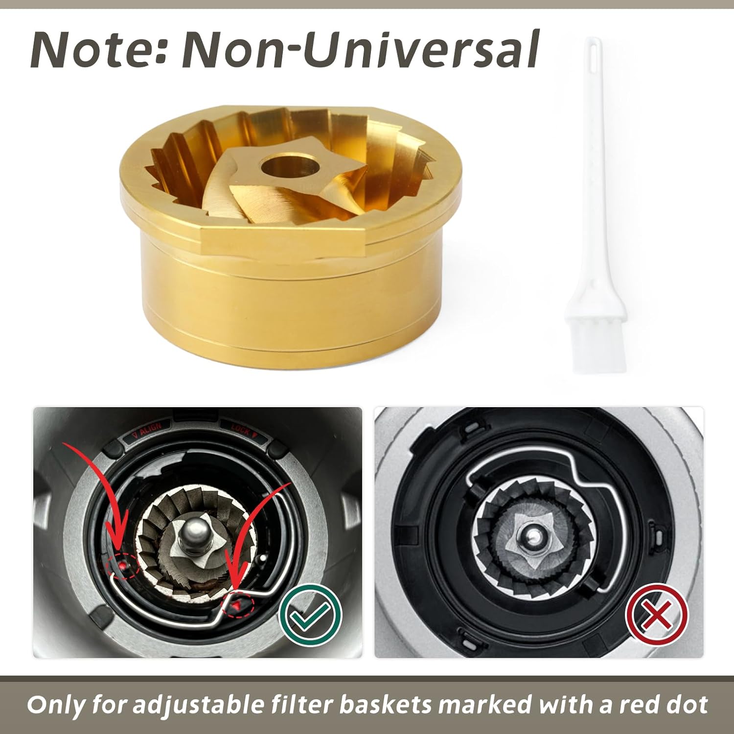 Titanium Coated Grinder Burr Blade Replacement for Breville for Sage for Barista Express 870 876 878 860 820 840, 5-Point for Espresso Coffee Machine Accessories