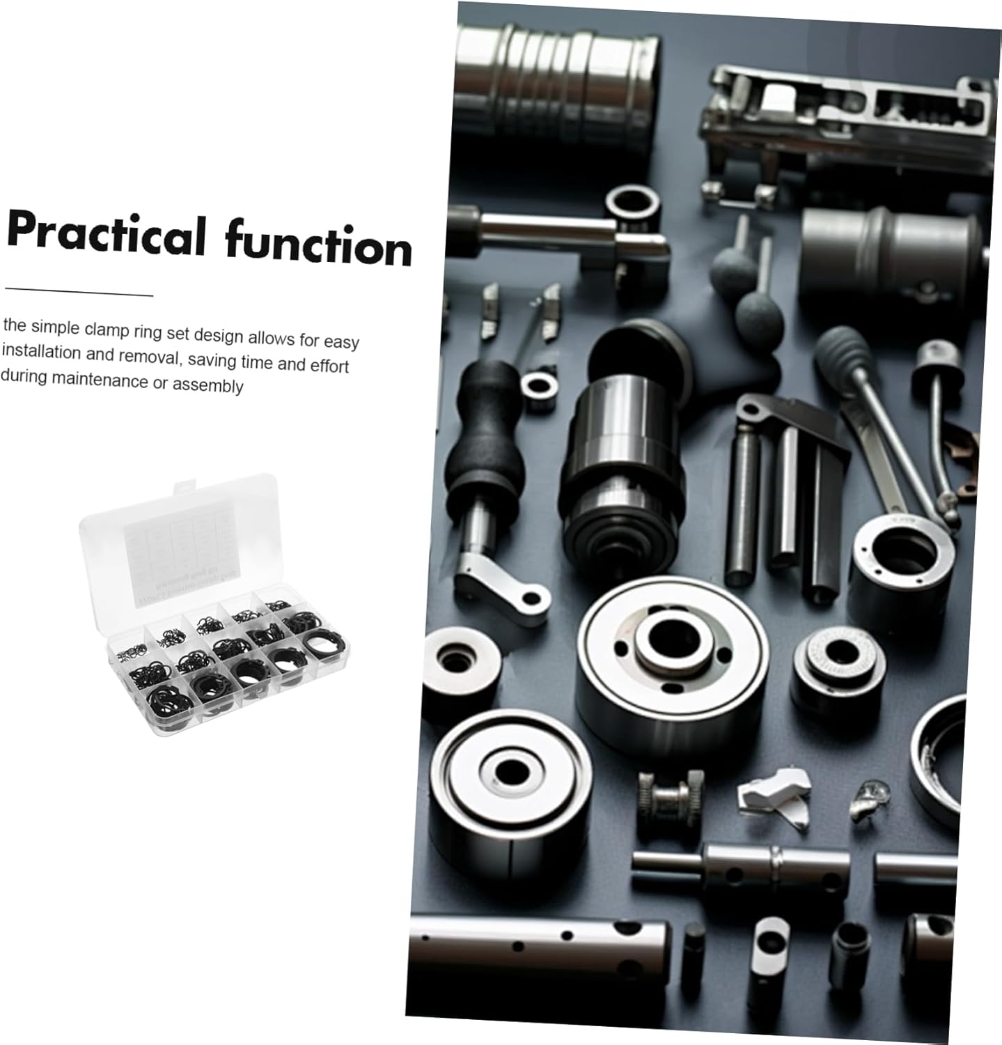 320pcs Snap Rings Set Heavy Duty C Clamps External Retaining for Mechanical Electronic Devices Ample Supply for Shaft Securing Tasks
