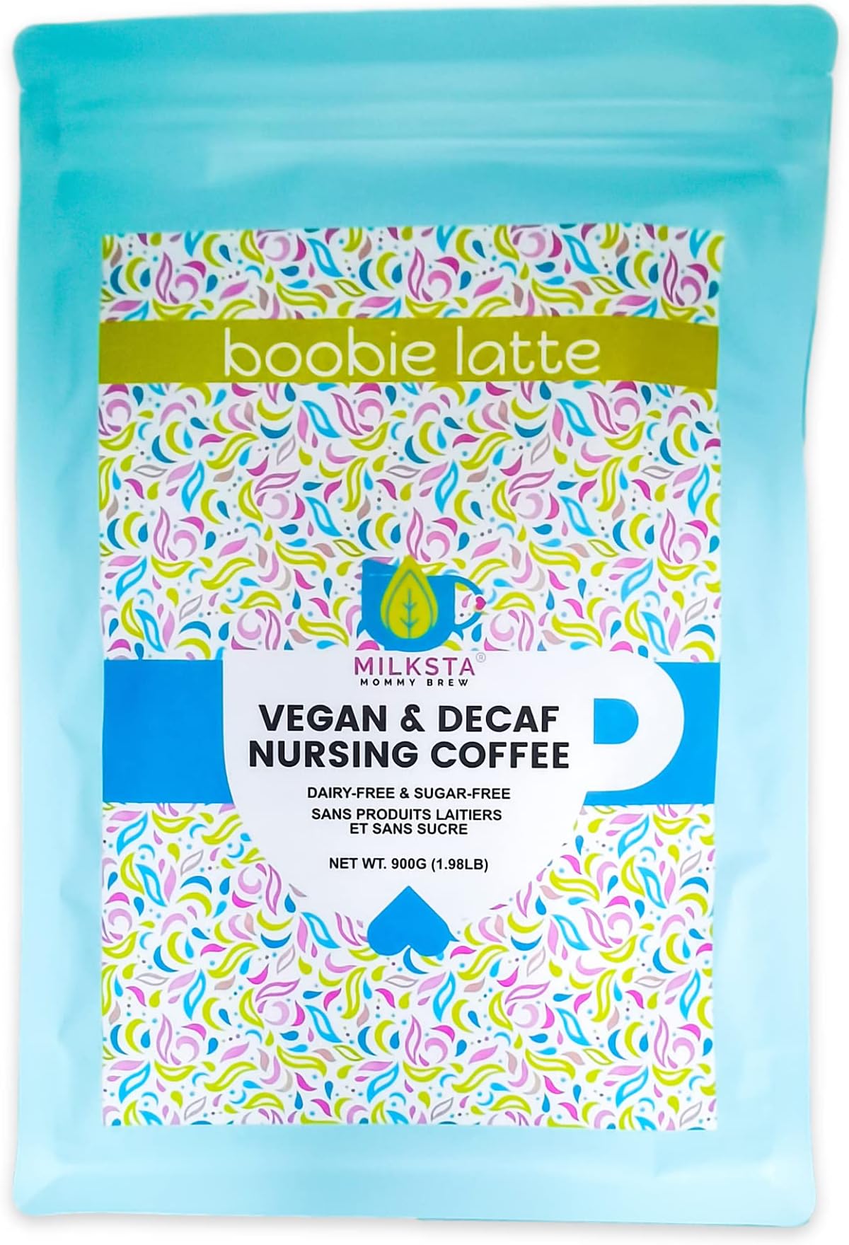 Breastfeeding Support Lactation Instant Coffee: Vegan Latte Mix to Increase Breast Milk Supply - Postnatal Powder with Brewers Yeast / Vitamins for Breastmilk Production (900 grams - package may vary)