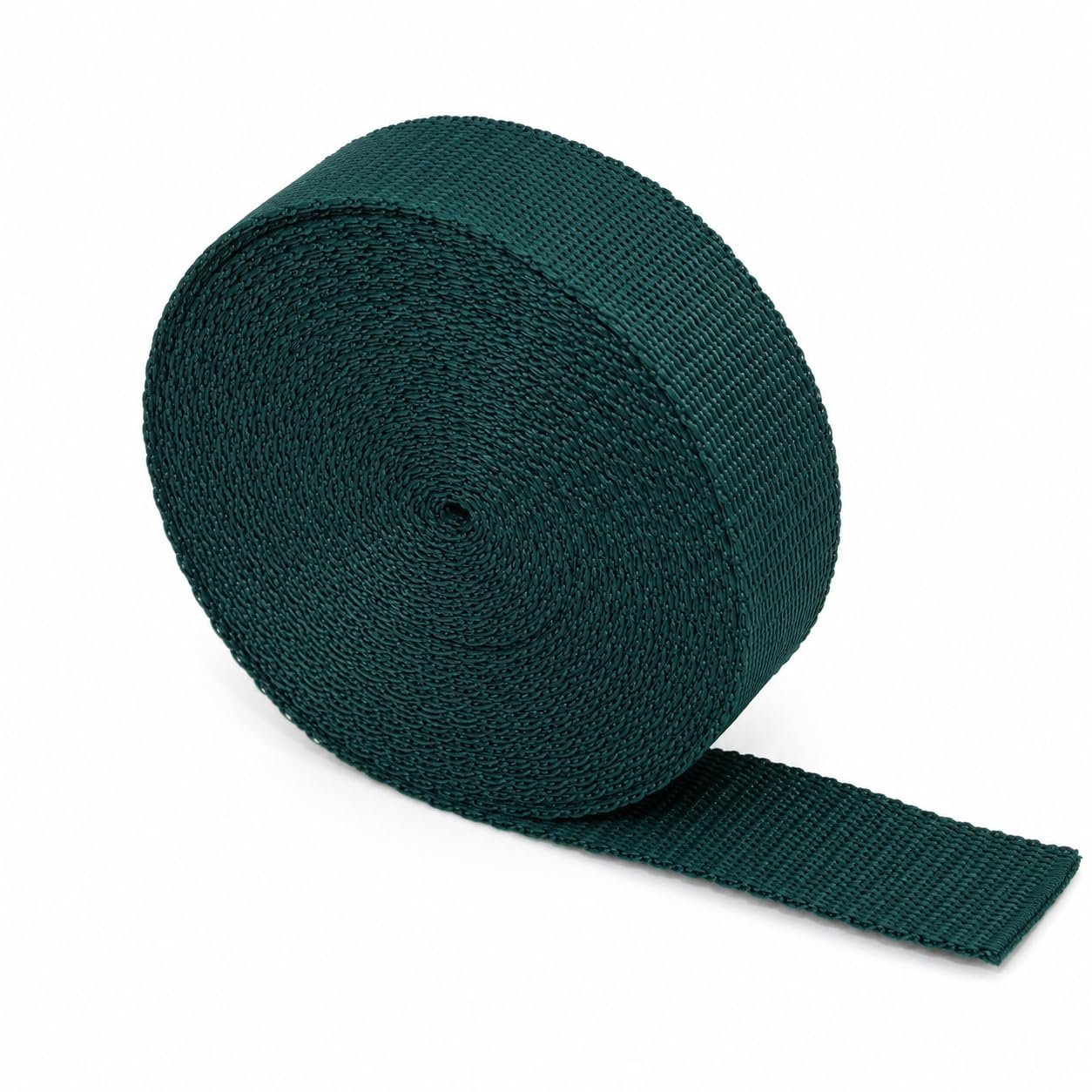 The Webbing Shop Polypropylene Webbing Strap, Continuous Length Flat Woven Tape for Bags, Crafts, Belts, Pet Collars and Leads (Forest Green, 25mm x 5m) — image 1