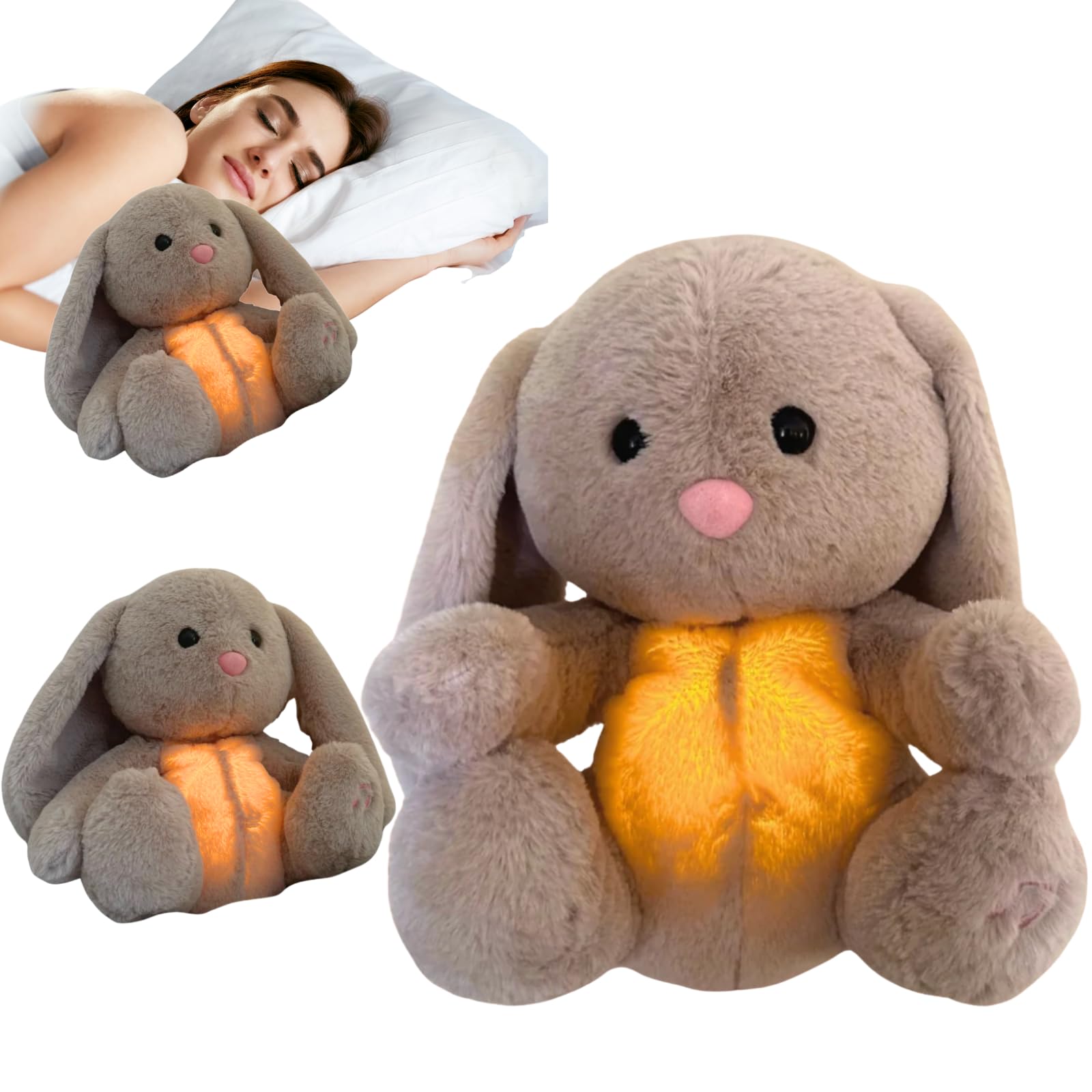 JULI Anxiety Relief Koala Bunny, Breathing Teddy Anxiety Bear with Calming Music, Lights, Sleeping Otter Plush, Soothing Bunny for Adults & Kids, Stress Relief Stuffed Animal