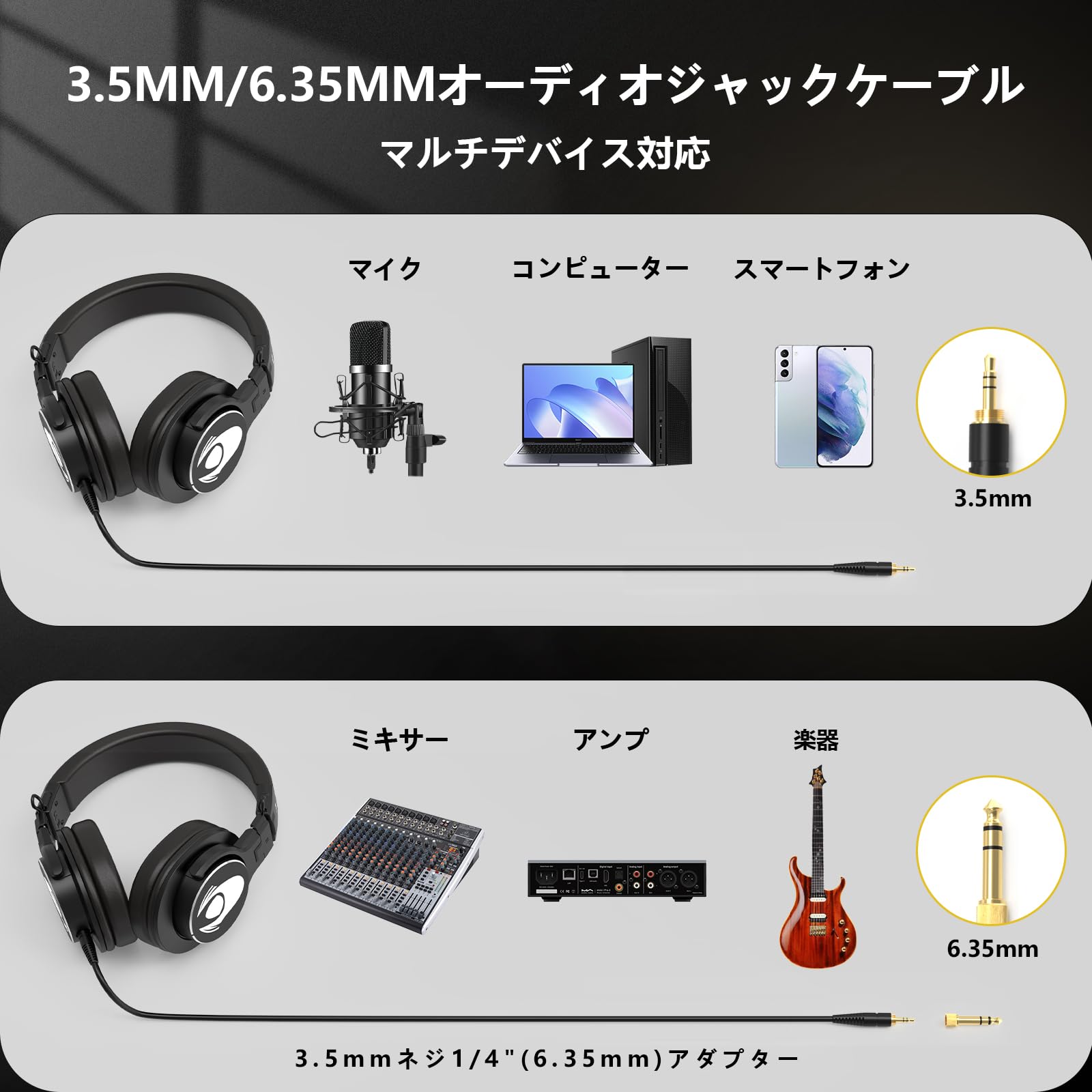 Amazon | Talomen スタジオモニタリングヘッドフォン、スタジオ