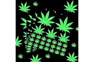 104 Pot Leaf Wall Decals: Luminous Glow-in-the-Dark Home Décor
