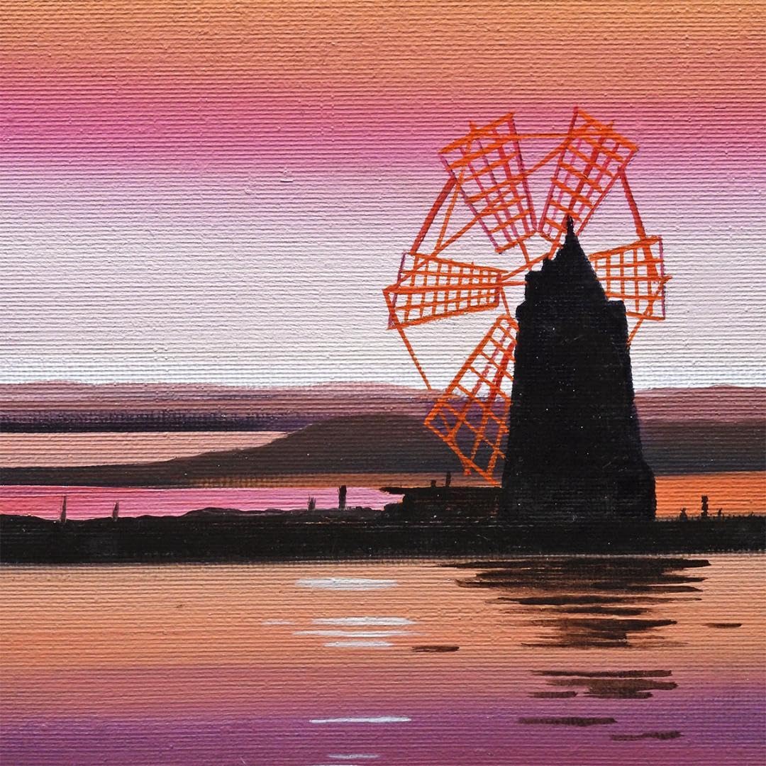 油絵　昔のドイツ・ミュンヘン風景 水彩で描く世界風景画『ドイツ・ドレスデン・エルベ渓谷』ジグレ