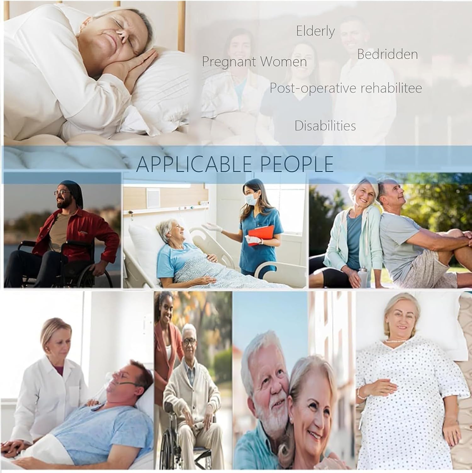 Arnés Elevación Paciente Cuerpo Completo, Grúa De Paciente, Eslinga De Elevación para Paciente Minusválido para Posicionamiento Y Elevación De La Cama,Enfermería,Capacidad De Carga: 230 Kg