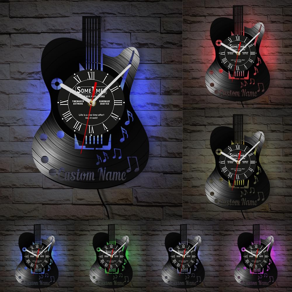 Amazon.com: The Geeky Days Music Guitar Wall Clock with Custom