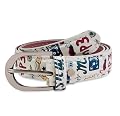trysco Kids Faux Leather Belt For Jeans,Dresses, 22''-26'' (8-12 Years) (Pack Of 1) White - Unisex)