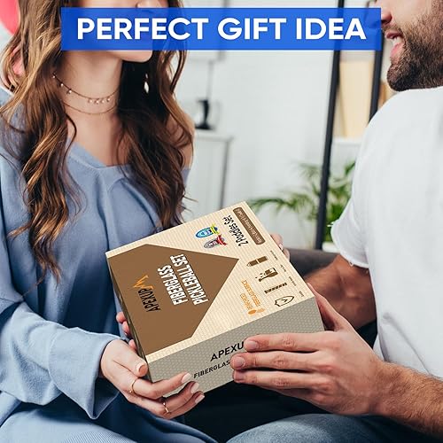 Miniatura 6 de APEXUP Paquete de 2 palas de pickleball de fibra de vidrio de alta calidad, juego de 2 paletas de pickleball con agarre ergonómico de cojín, 2