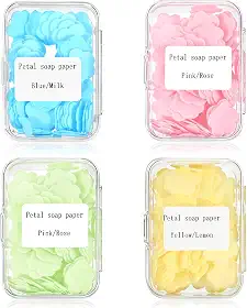ValueBargain Folhas de sabão portáteis 400 folhas – Lavagem à mão perfumada compostável para viagens ao ar livre/acampamento/caminhadas, mini sabonete solúvel descartável (mistos aromas, pacote de