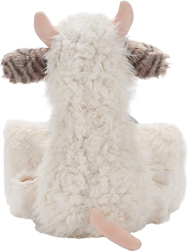 Miniatura 4 de Mina Victory Plush Lines - Peluche de vaca con manta color marfil de 7 x 17 pulgadas