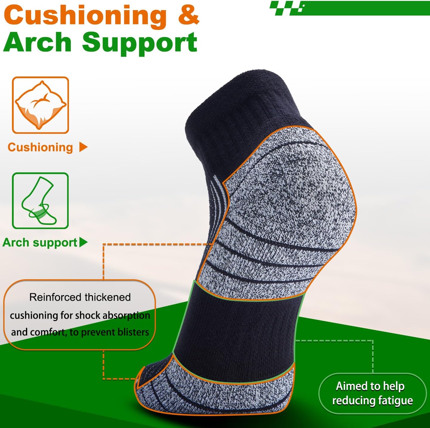 Wool Compression Ankle Socks - Cozy Cushioned Hiking Running for Men Women - Thick Warm Durable - Image 4