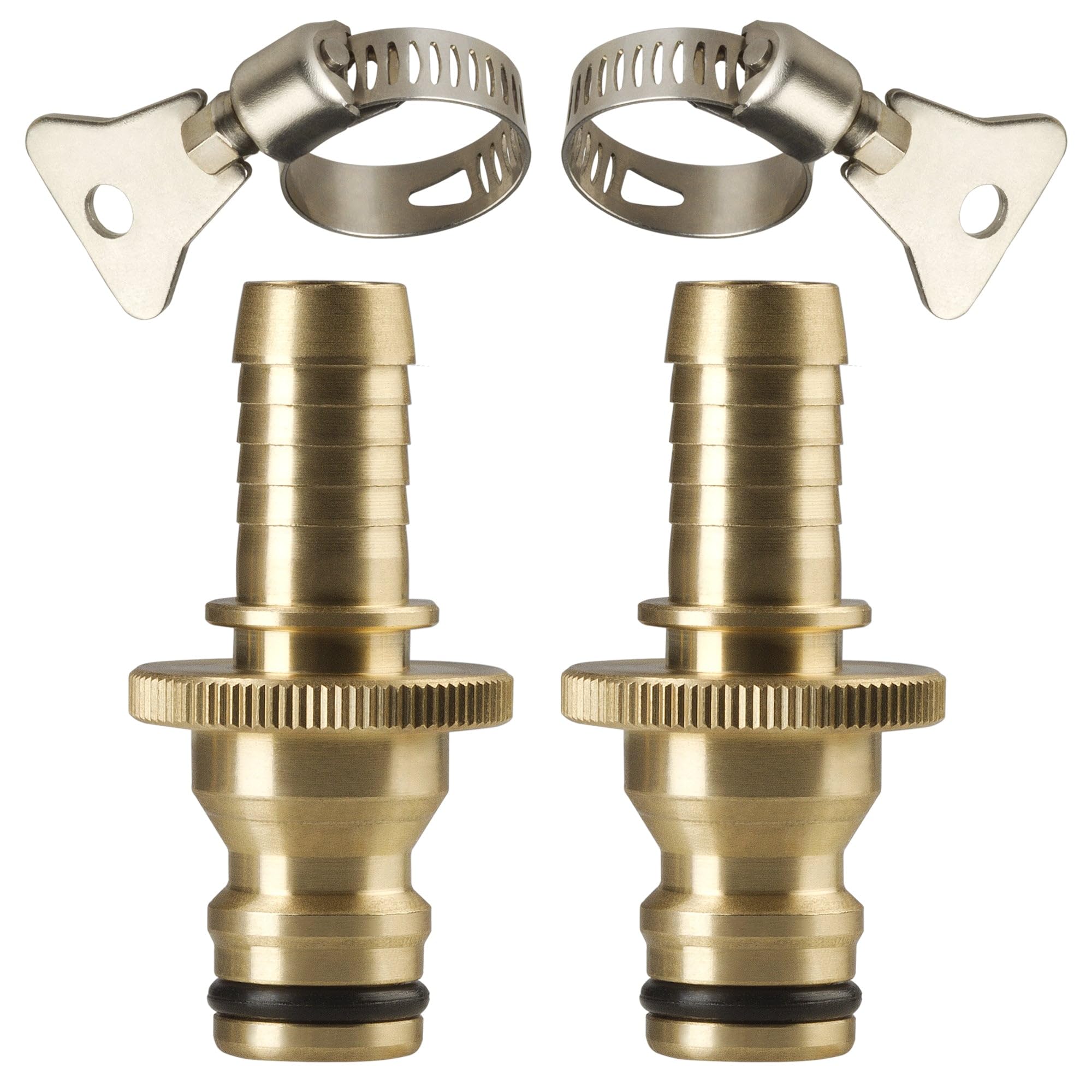 Gorilla Easy Connect Quick Connect Garden Hose Repair Kit Barbs With Integrated Male Quick Connector and Included Hose Clamps