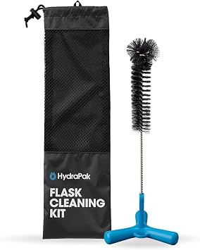 HydraPak Flask Cleaning Kit - Bristle Brush and Drying Stand - BPA & PVC Free - Cleans Water Bottles, SoftFlasks, Coffee Mugs and More