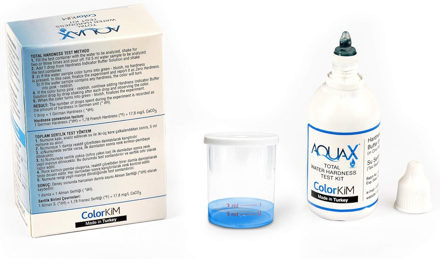 Total Water Hardness Test for Pool, Aquarium, and Drinking Water, and Improving Water Softener Efficiency, Hard Water Test Kit