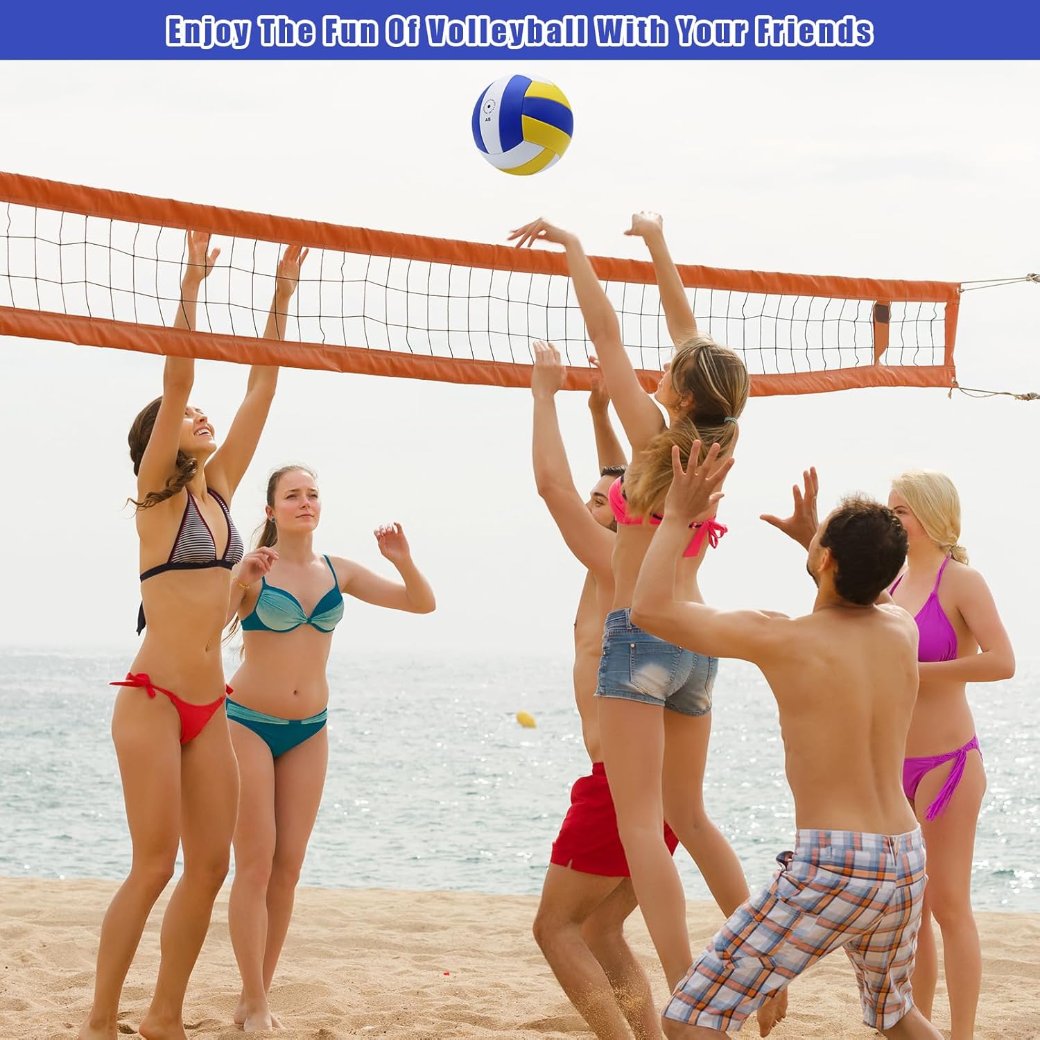 Volleyball, 10 Pack Official Size 5 Inflatable Volleyballs Pool Volleyball Spike Training Equipment Outdoor Sand Volleyballs Soft Indoor Volleyballs-Includes Ball Pump - Image 7