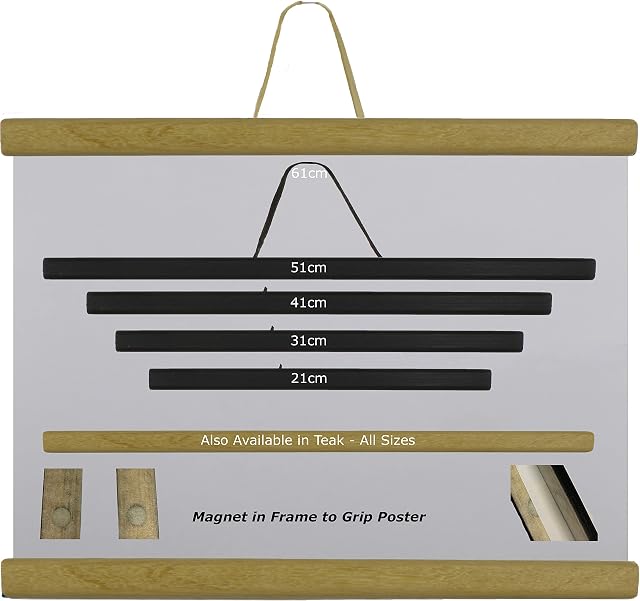 Magnetic Poster Frame Wooden Poster Holder for Hanging Prints Photos Pictures Posters Wood