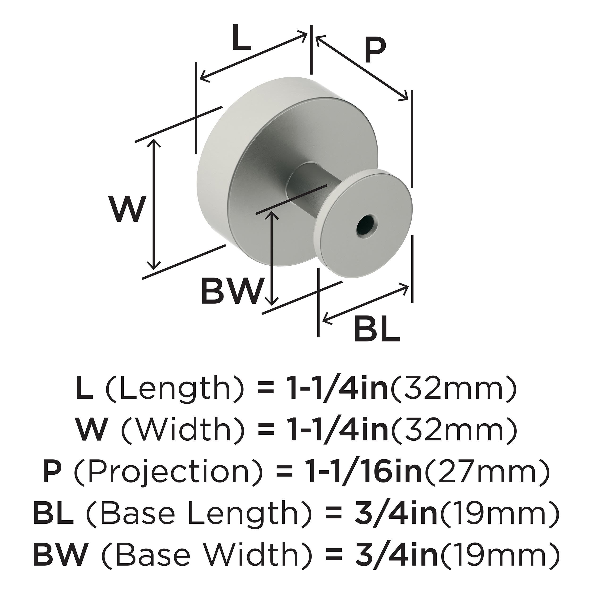 Amerock, Satin Nickel, 1-1/4 in (32 mm) Diameter - Image 4