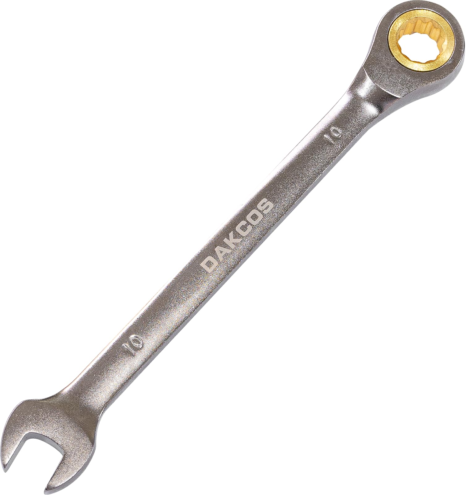 Dakcos Chrom Fixed Head Ratchet Spanner 10Mm Ratcheting Combination Wrench E Vanadium Steel