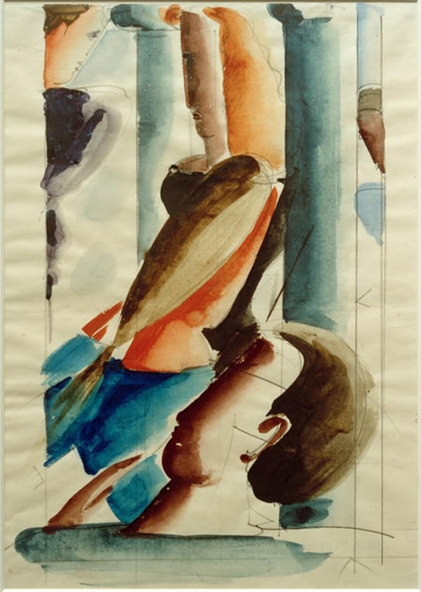 Tableau impressions d'art Oskar Schlemmer Cinq figures 60x90cm - 5