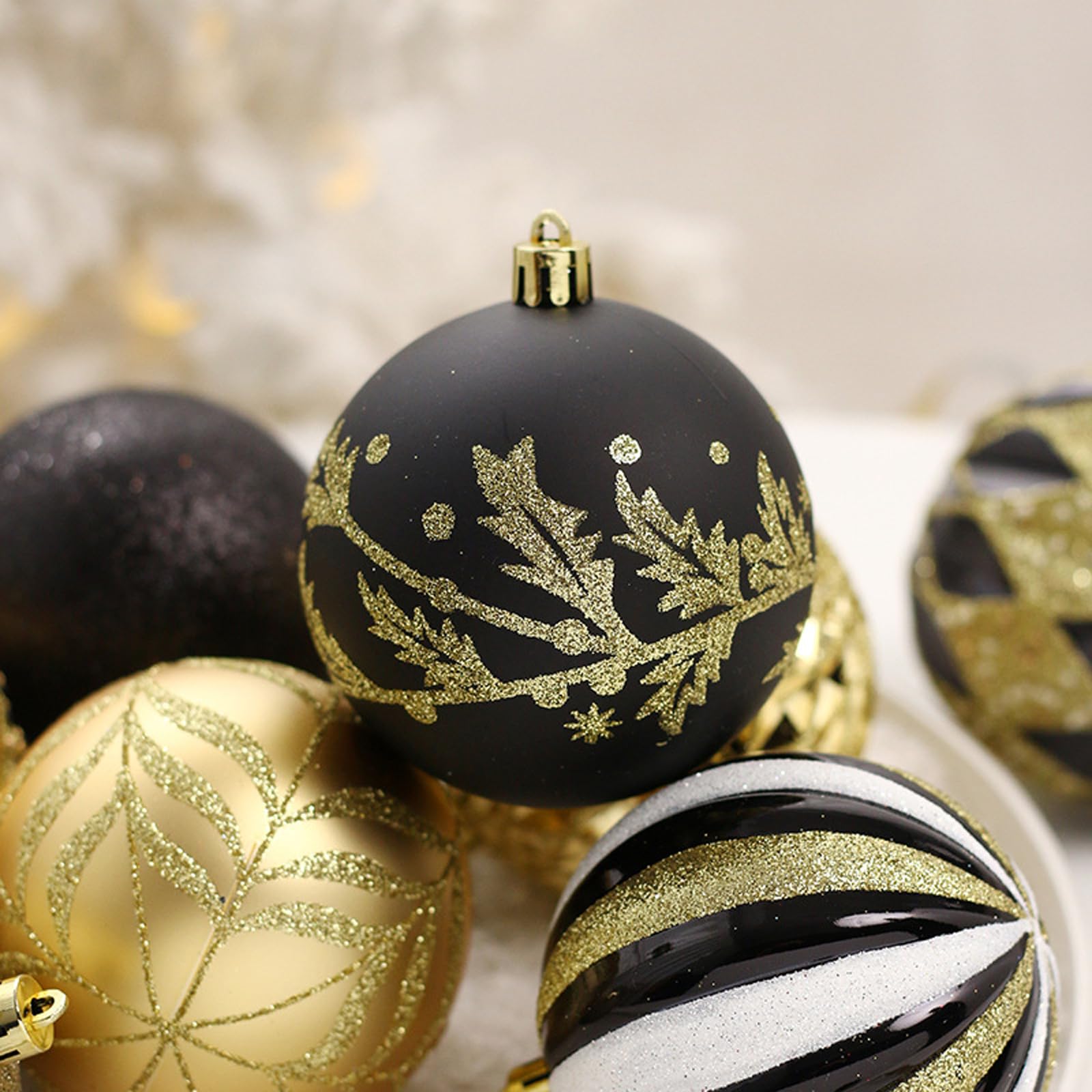 Adornos navideños 16 Uds. De Adornos de Bolas de Navidad, Juego de Colgantes de Bolas de Navidad pintadas, Adornos de árbol de Navidad para decoración de Fiestas navideñas