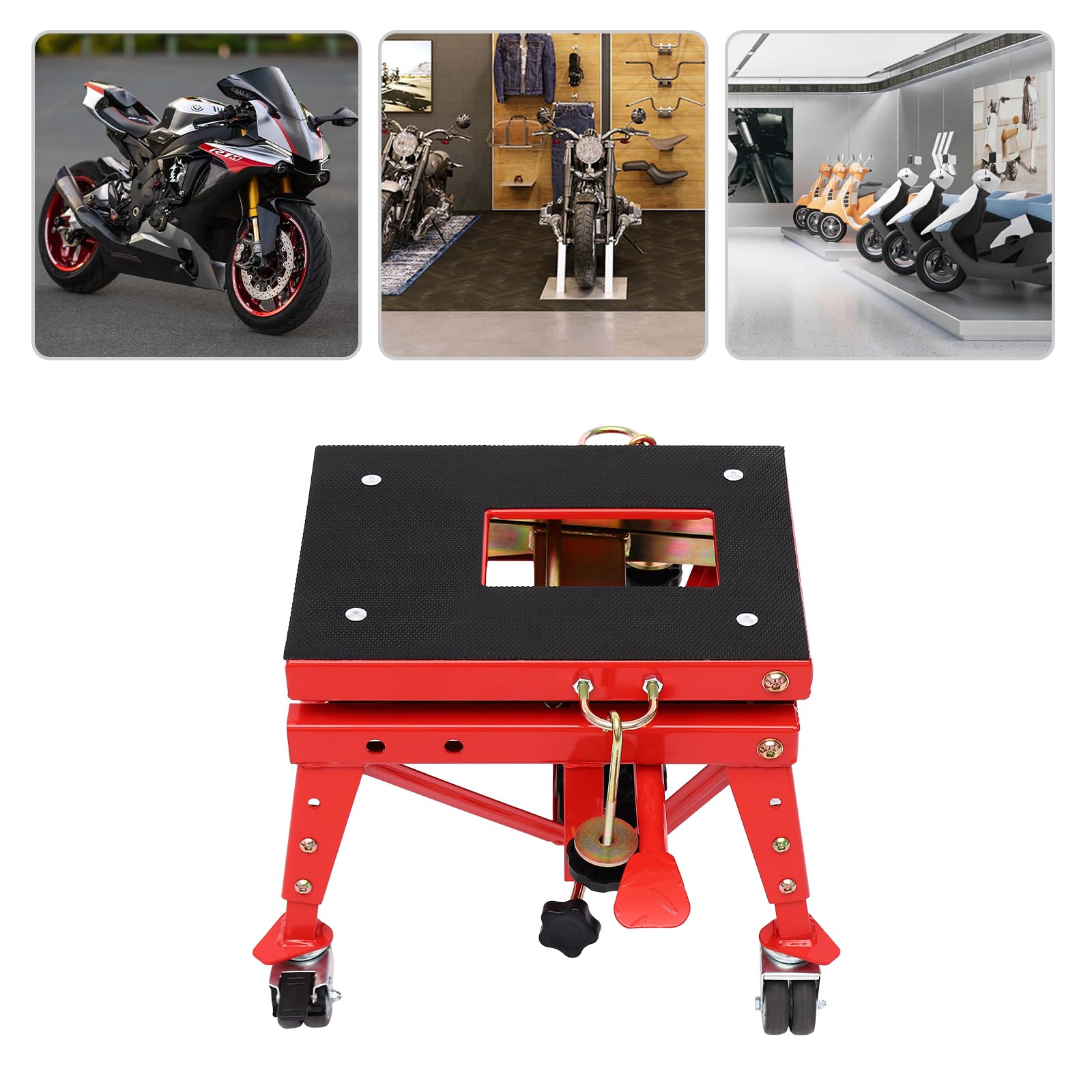 Podest podnośnikowy do motocykla 350 kg, hydrauliczny, 12-31,5", mobilny