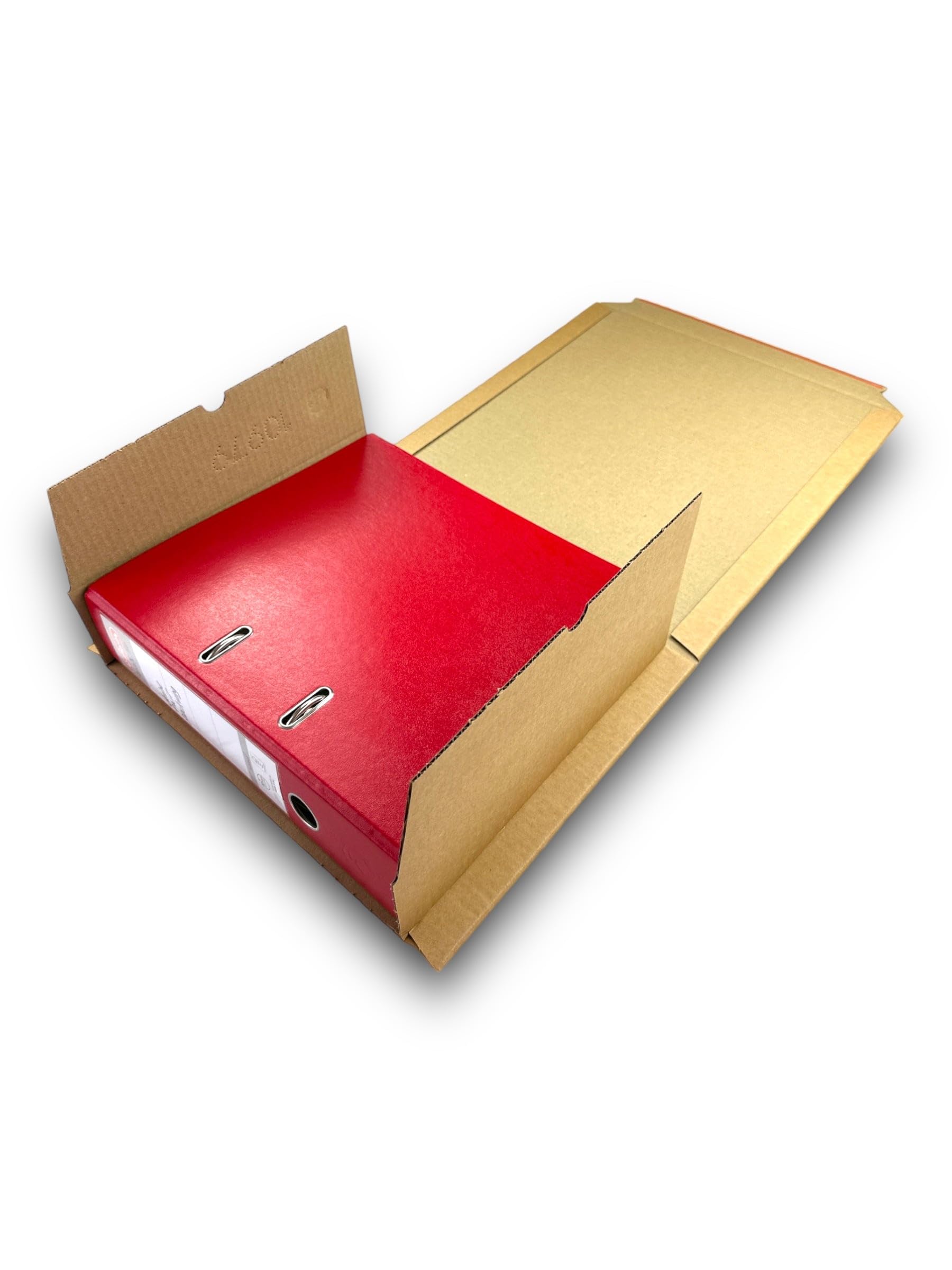 50 Stück Stabile Ordnerverpackung aus Wellpappe mit Aufreißfaden+Klebeverschluss | A4, Sichere Platzsparende Verpackungslösung für Ordner