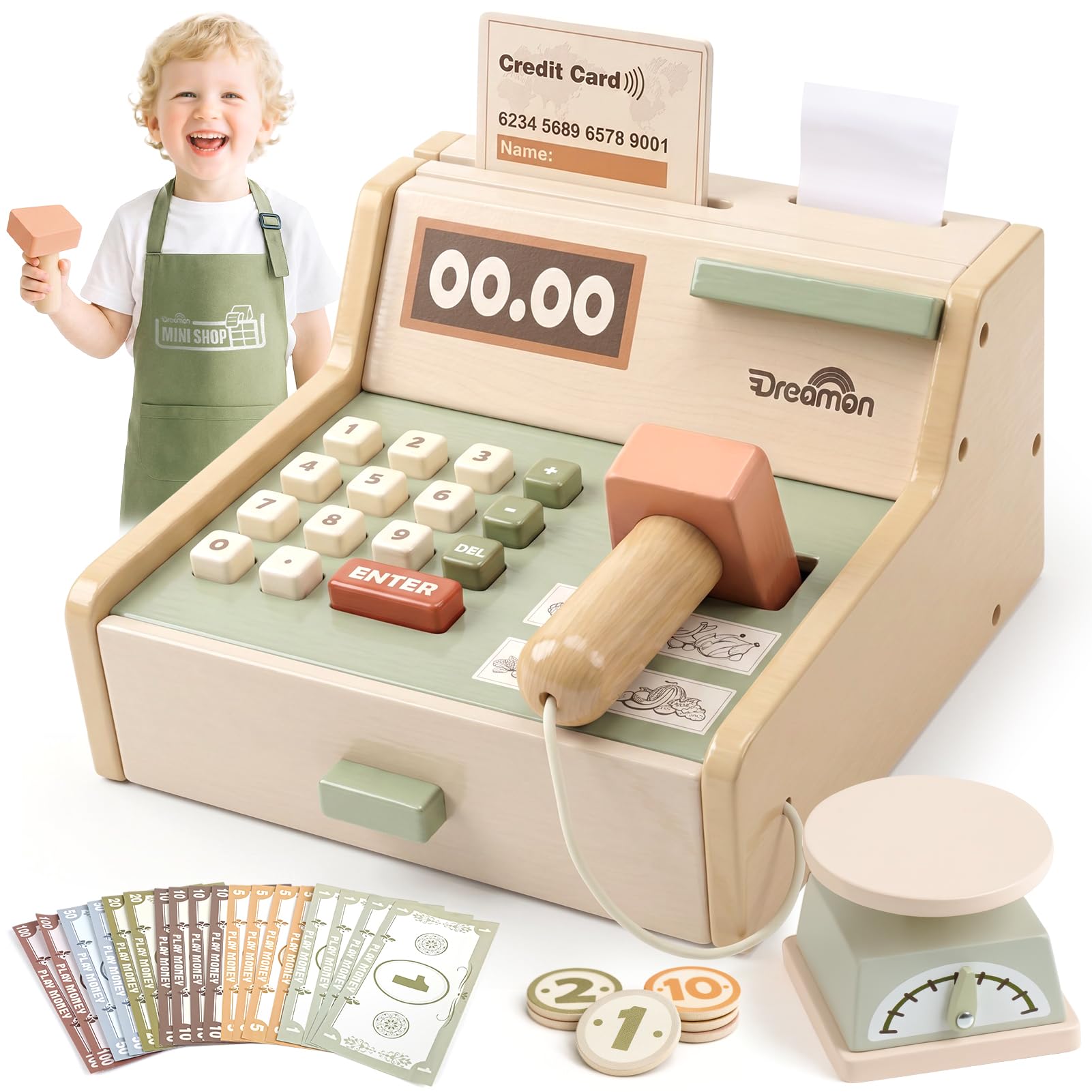 Dreamon Caisse Enregistreuse Enfants Bois