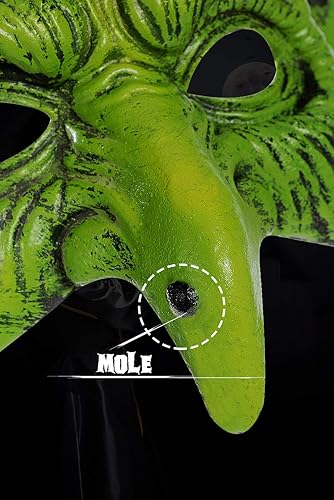 Miniatura 7 de Máscara de bruja vieja, máscara de duende de espuma de Halloween, máscara de duende de espuma de media cara, máscara de hechicera de nariz de águila