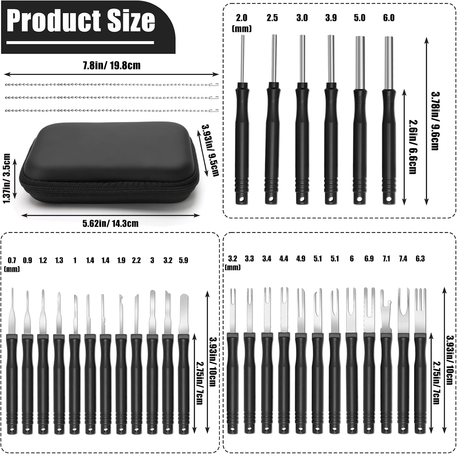 30+4P Terminal Pin Removal Tool Kit, Electrical Connector Depinning Tool Terminal Pin Extractor Kit Wire Release Tool for Car Household Devices (Black) image 2