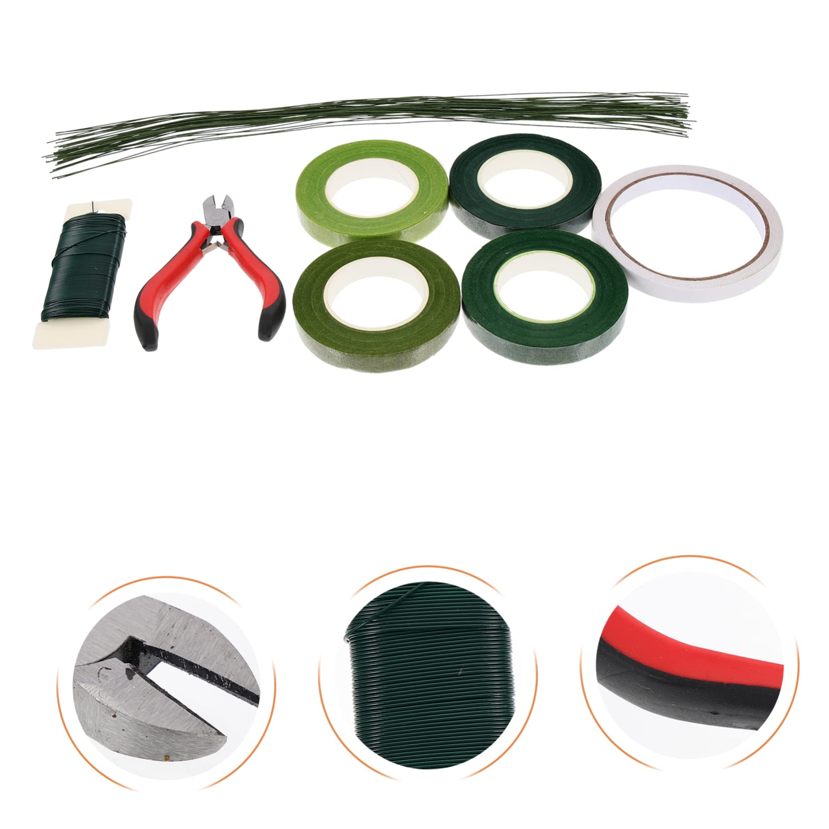 DOITOOL 1 Set Floral Tool Kit Arrange Florist Supplies Beginner Cutting Crafting Making Arranging Covers Flower Scissors Tools Florist Wire Stems Mini Bouquets Materials Kit Iron