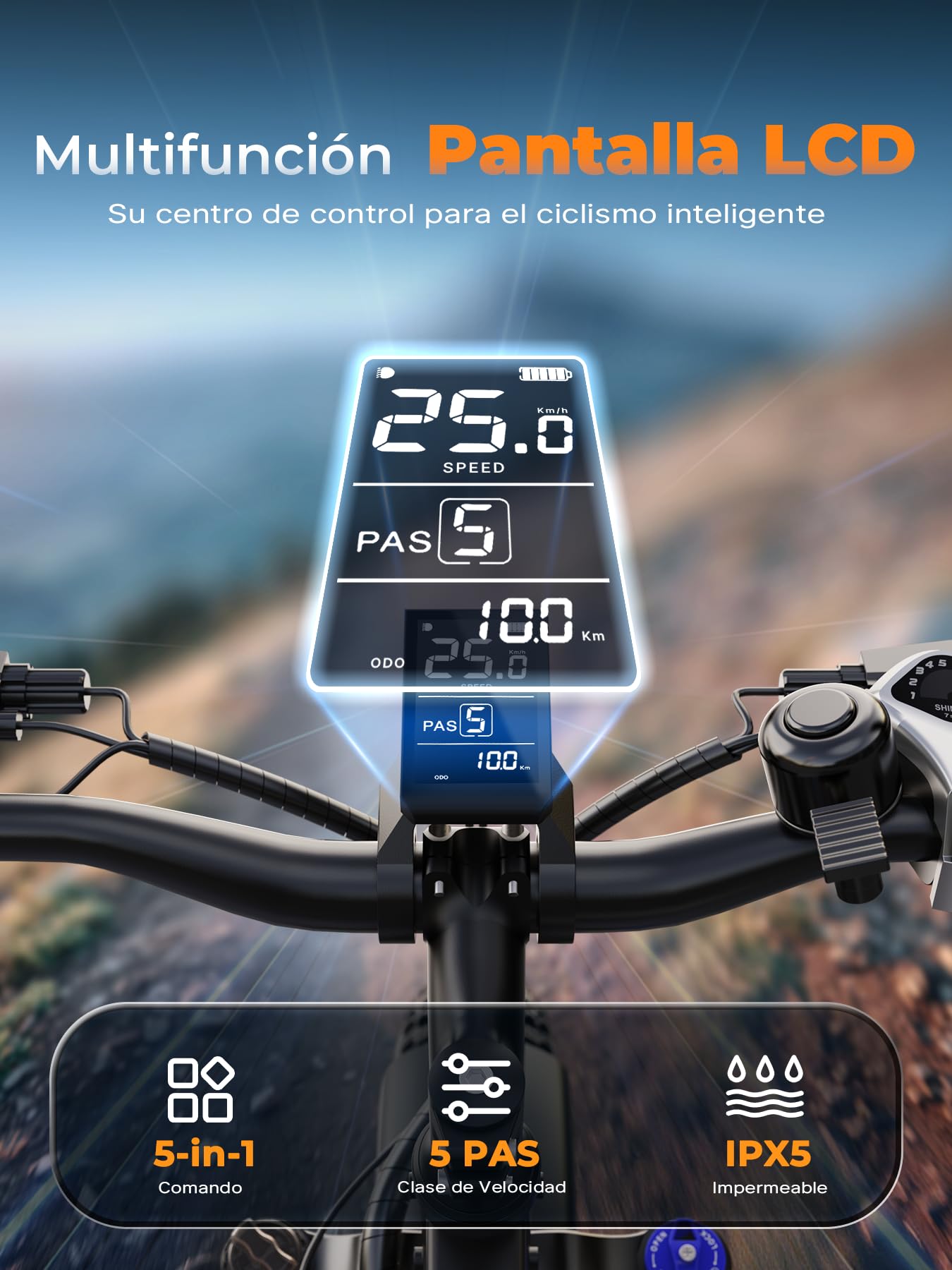 VARUN Bicicleta Electrica para Adultos, 26''*4,0 Fat Tire Bicicleta Eléctrica para Hombre/Mujer, 250W 48V 18Ah/13Ah Bici Electrica de Montaña, Ebike de 7 velocidades con Pantalla LCD