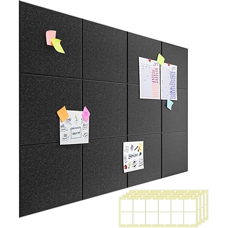 12 Packs Felt Notice Board for Walls 48"x36"