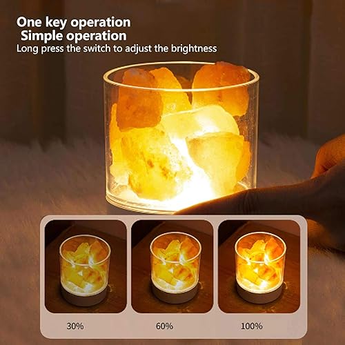 Miniatura 3 de Garosa Luz de mesa, luz nocturna USB con manual en inglés, luz nocturna innovadora lámpara de mesa de cristal para decoración de dormitorio,